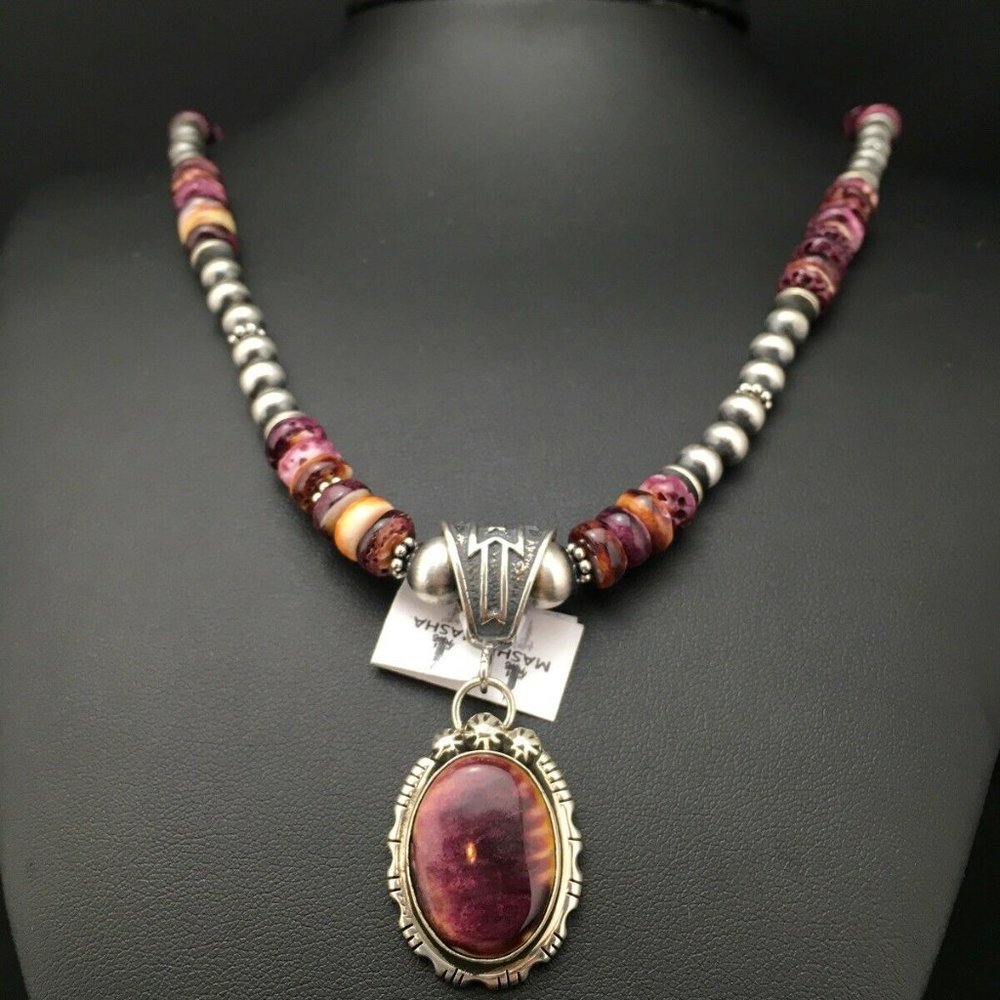 Women's Gift Navajo Purple Necklace Pendant Ln 22 - Picture 8 of 12